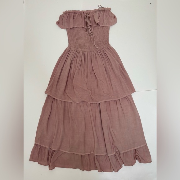 Jen’s Pirate Booty pink tiered strapless halter smocked ruffle Annabella dress - Picture 6 of 17